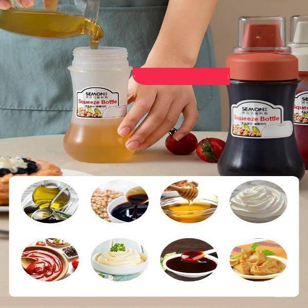 2 יחידות בקבוק לחיץ סקוויזר מפוצל 5 חורים למילוי רטבים